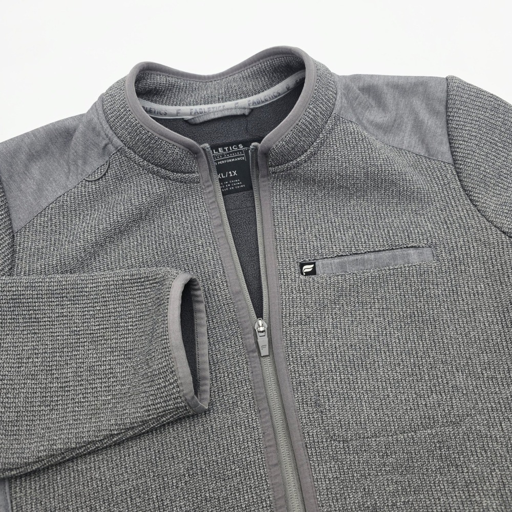 Fabletics Women XXL/1X Gray Feel Good Performance Pace Knit Scrub Zip Jacket